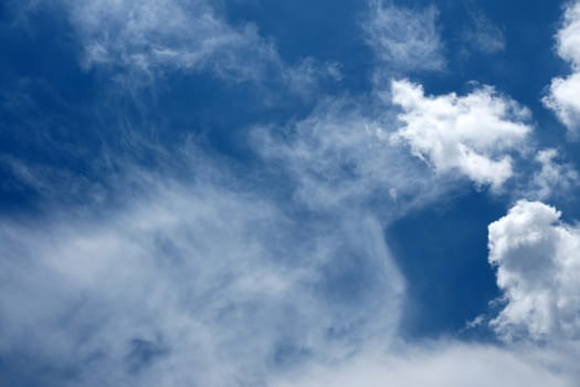 Beautiful rainclouds in the blue sky at Chiangmai city, Northern Thailand.