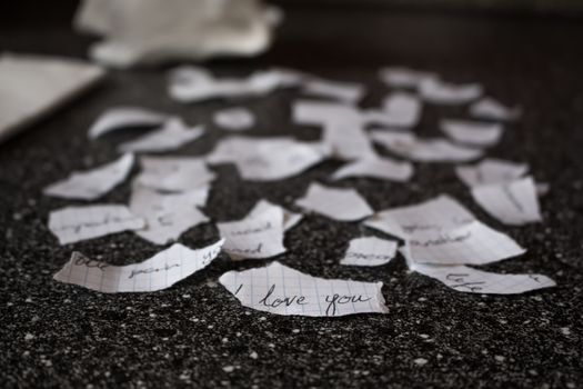 Love letter shredded to pieces