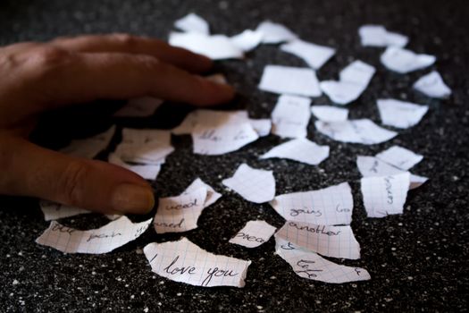 Love letter shredded to pieces