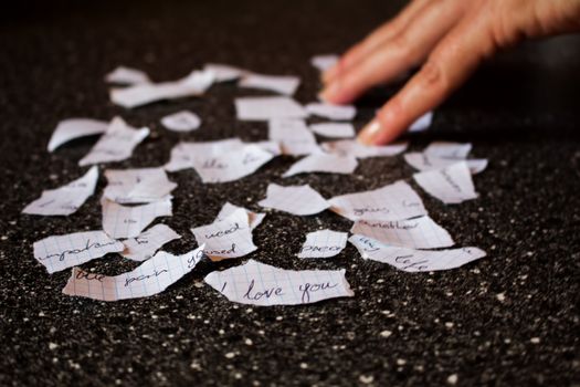 Love letter shredded to pieces