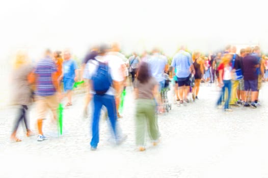 Hurrying crowd of people. Abstract picture.
