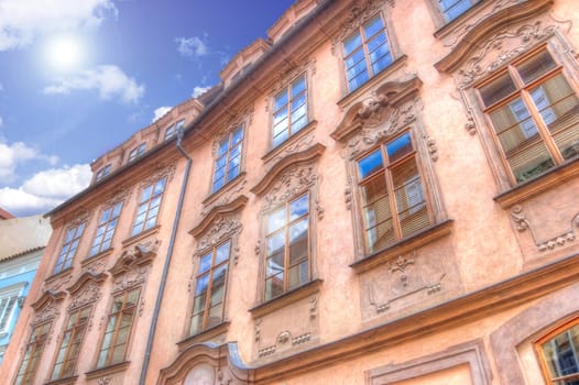 Architecture conceptual image. Old building of Prague in Czech.