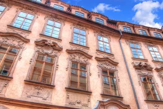 Architecture conceptual image. Old building of Prague in Czech.