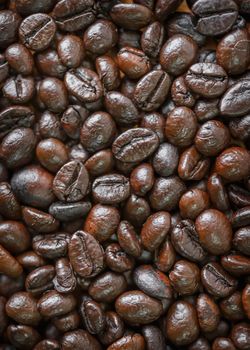 Roasted coffee beans.For art texture or web design and web background.