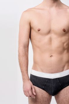 Cropped image of healthy male in underwear