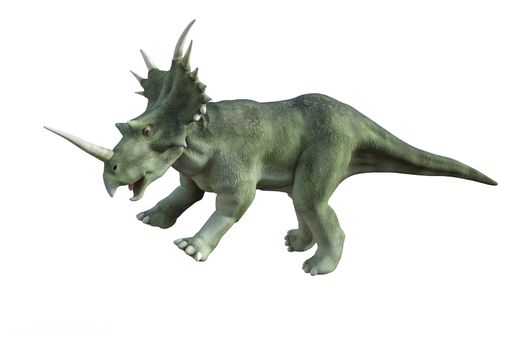 3D digital render of a dinosaur styracosaurus isolated on white background