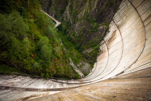 Bicaz Dam heigh seen from the top, Romania