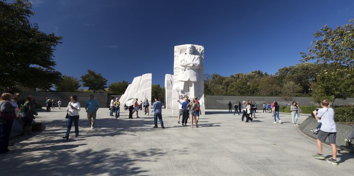 Washington DC, USA - October 17, 2014: The Martin Luther King Jr. Memorial located on the National Mall on the Tidal Basin in Washington DC is America's 395th National Park.