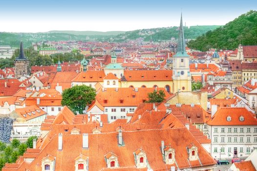 Panorama of Prague in Czech.