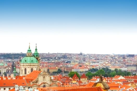 Panorama of Prague in Czech.