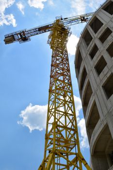 Crane building a hotel on Zlatibor mountain