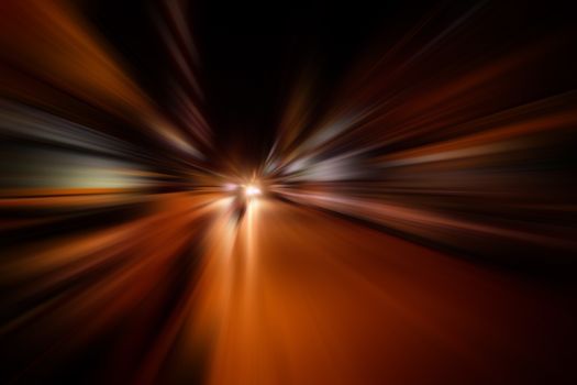 speed motion blur on road at night