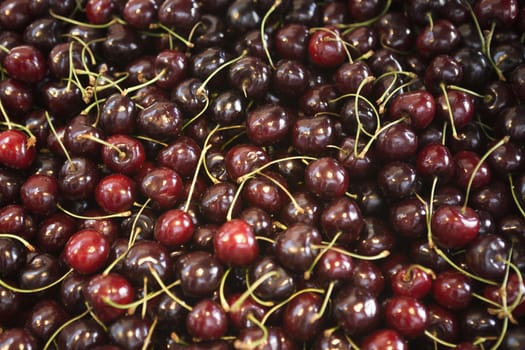 Fresh sweet cherries  on the market.