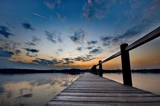 Sunset at lake Chiemsee in Germany