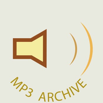 MP3 Archive button for Web collection on light brown background