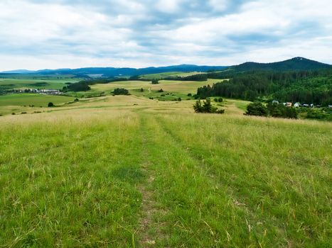 Landscape with village in Slovakia