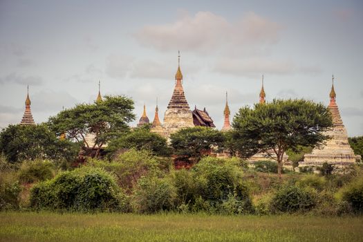 Scenic view of ancient temples in Old Bagan, Myanmar