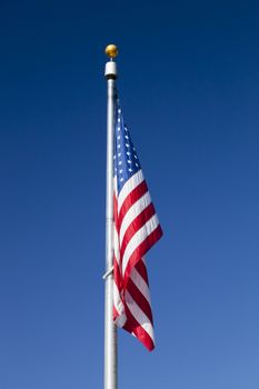 USA flag without the wind in the sky