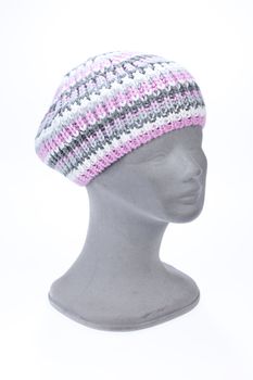 Knitted hat on isolated background