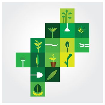 Gardening, agriculture &  harvesting  Vector illustration