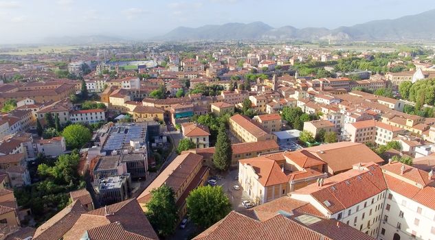 Pisa. Overhead view of city streets - Tuscany, Italy.