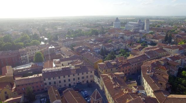 Pisa. Overhead view of city streets - Tuscany, Italy.