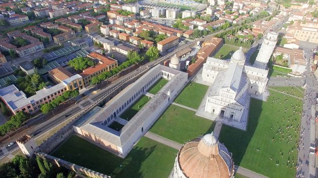 Pisa. Overhead view of city streets - Tuscany, Italy.