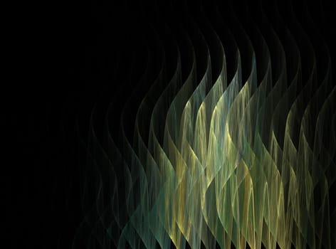 abstract fractal wave pattern on black background