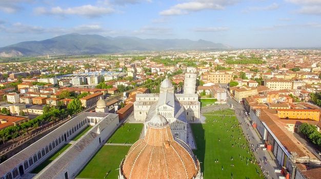 Pisa. Overhead view of city streets - Tuscany, Italy.