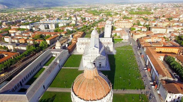 Pisa. Overhead view of city streets - Tuscany, Italy.