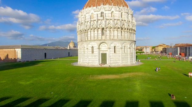 Baptistery in Square of Miracles, Aerial view.