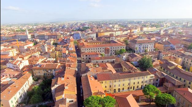 Pisa. Overhead view of city streets - Tuscany, Italy.