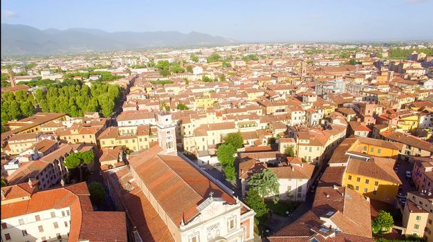 Pisa. Overhead view of city streets - Tuscany, Italy.