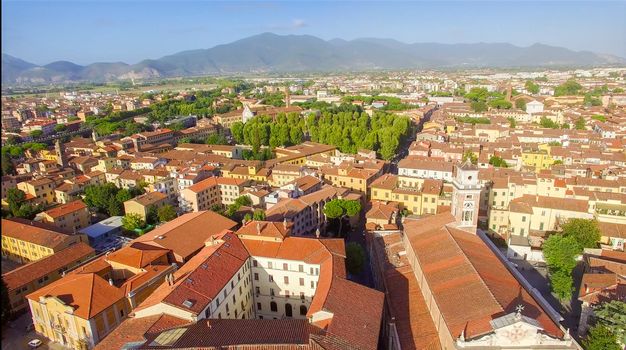 Pisa. Overhead view of city streets - Tuscany, Italy.