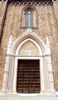 front of historical Chuch in Venice, Italy