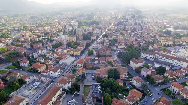 Aerial view of Lucca ancient town, Tuscany, Italy.