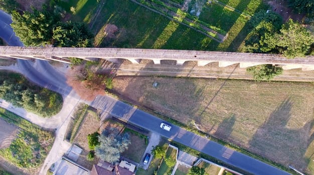 Lucca. Aerial view of ancient aqueduct.