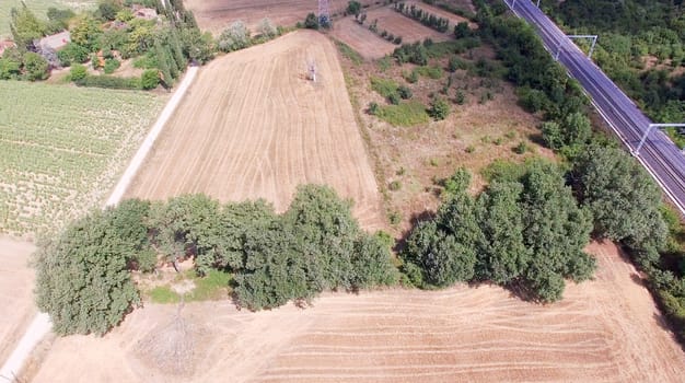 Countryside scenery, aerial view.