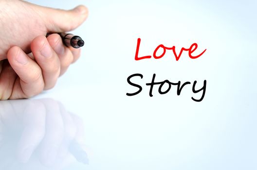 Love story text concept isolated over white background