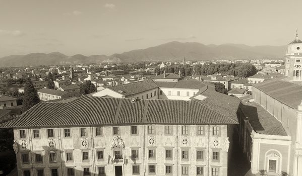 Pisa. Overhead view of city streets - Tuscany, Italy.