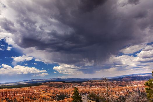 Rain Storm Clouds Amphitheater Hoodoos Bryce Point Bryce Canyon National Park Utah 