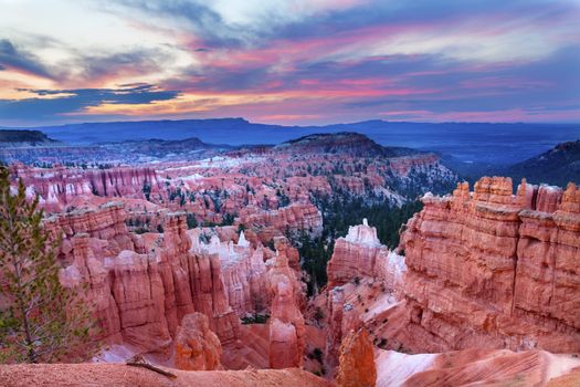 Early Pink Sunrise Thor's Hammer Sunset Point Hoodoos Bryce Canyon National Park Utah 