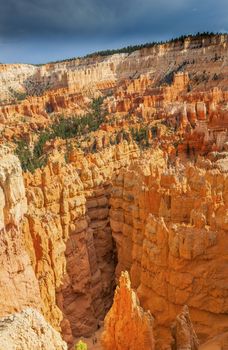 Hikers Walking Among Hoodoos  Bryce Point Bryce Canyon National Park Utah 