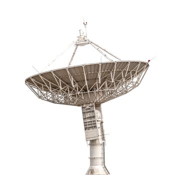 satellite dish antenna radar big size isolated on white background