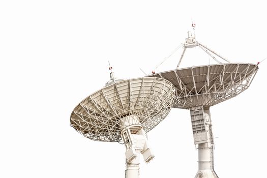 satellite dish antenna radar big size isolated on white background