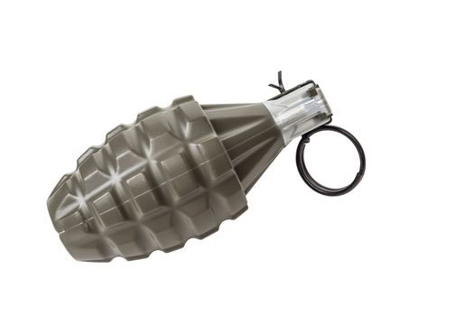 MK2 FRAG explosive model, weapon army,standard timed fuze hand grenade on white background