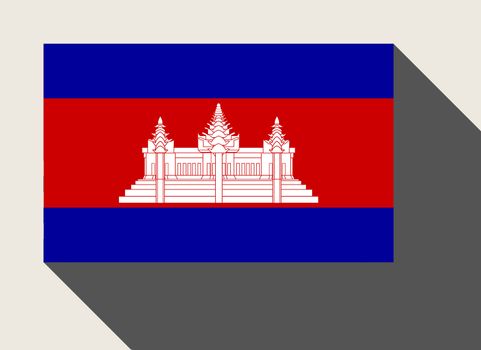 Cambodia flag in flat web design style.
