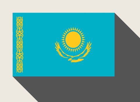 Kazakhstan flag in flat web design style.