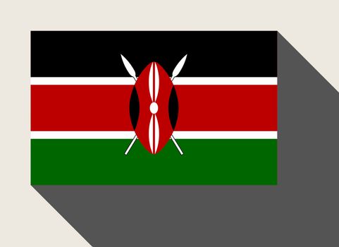 Kenya flag in flat web design style.