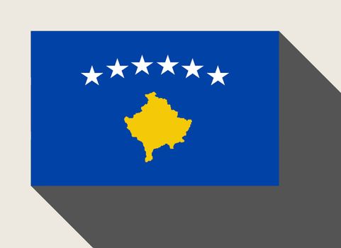 Kosovo flag in flat web design style.